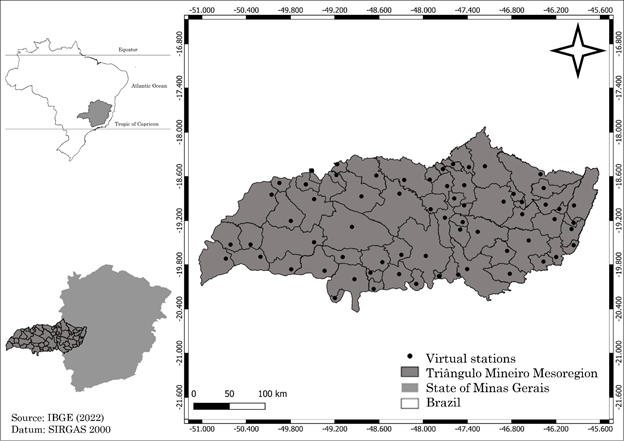 Location map of the Tri�ngulo Mineiro region, Brazil