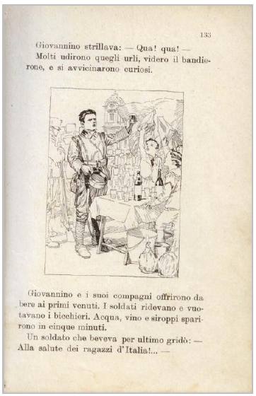 Ilustração do livro de leituras para a escola primária de Bertelli Il Giardino. Vol. per la III classe, (1914-1915), p. 133, Biblioteca Cesco, col.: Cesco RCC.I 00407.
