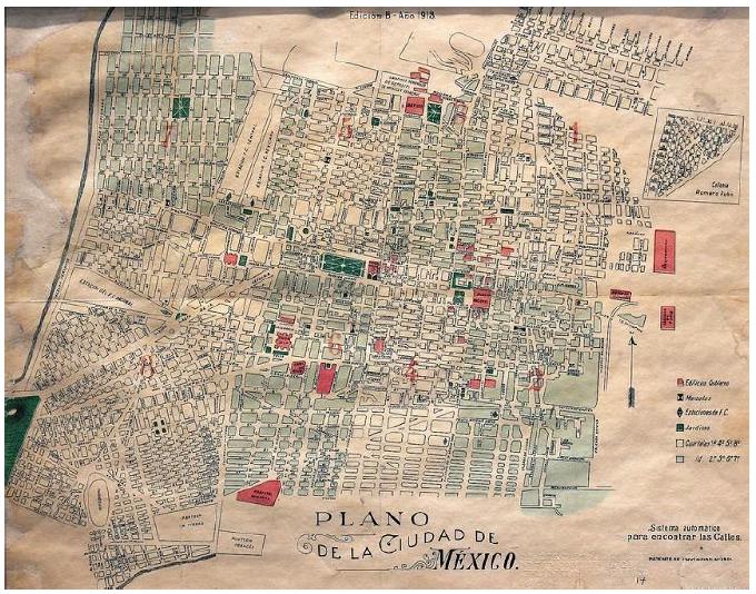 Plano de la ciudad de México (1913).
