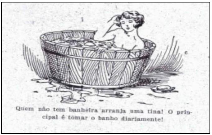 O banho.