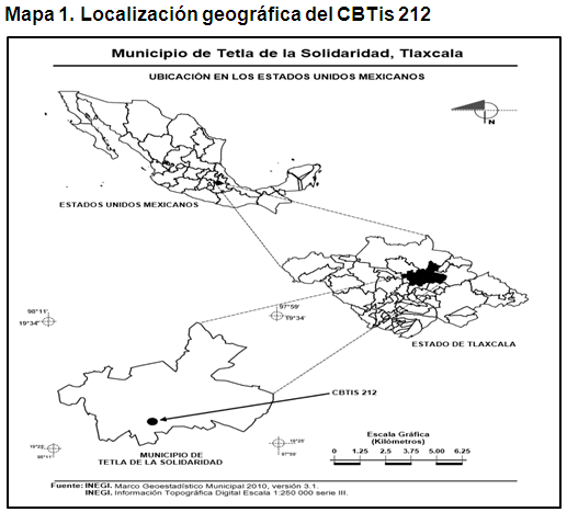 Localización geográfica del CBTis212