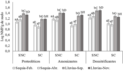 Grupos funcionales microbianos del ciclo del nitrógeno (proteolíticos, amonizantes y desnitrificantes) en suelos contaminados con toxafeno en las antiguas bodegas de Cenalgodón.