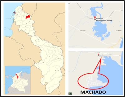 Mapa Ubicación de Machado.