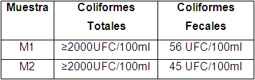 Resultados de Identificación de Coliformes totales y fecales