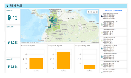Dashboard RAEE vs PIB.