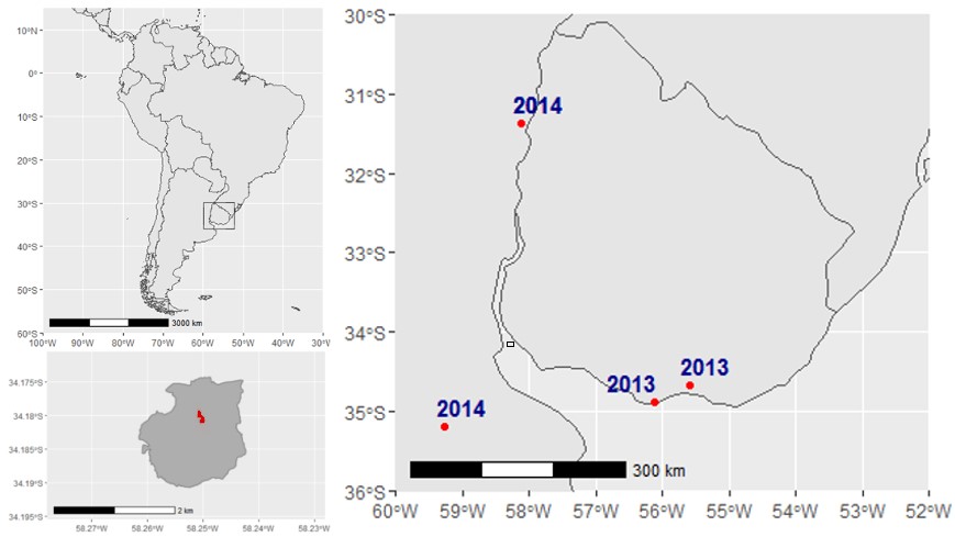 Fig. 1. Map showing the location of Mart�n Garc�a Island and the surrounding areas where the spotted-wing drosophila has been previously seen.