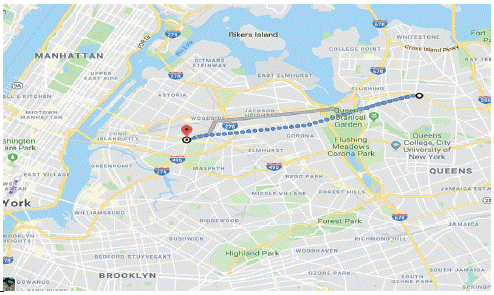 Map: Roosevelt Avenue, Queens, NY.