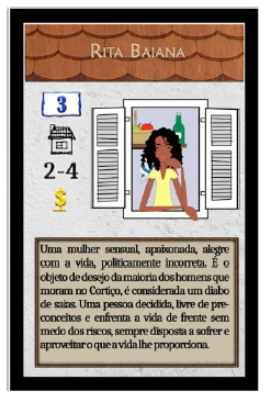 Carta representando a personagem Rita Baiana.