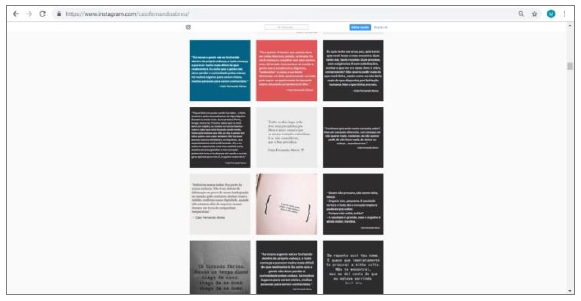 Reprodu&ccedil;&atilde;o da timeline da p&aacute;gina #caiofernandoabreu, no Instagram, em 2018.