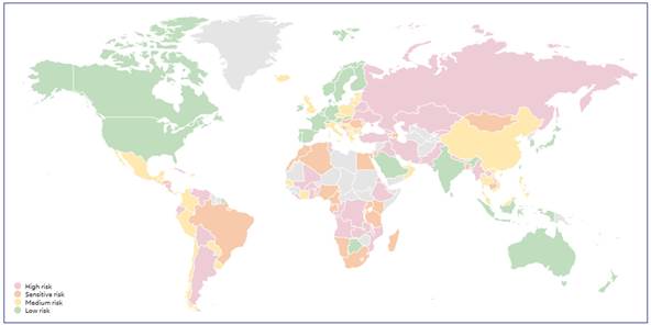 Mapa de risco-pa&iacute;s