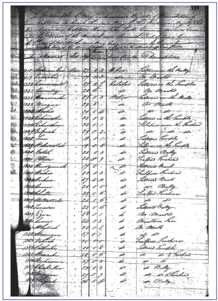 Registros descritivos dos escravizados