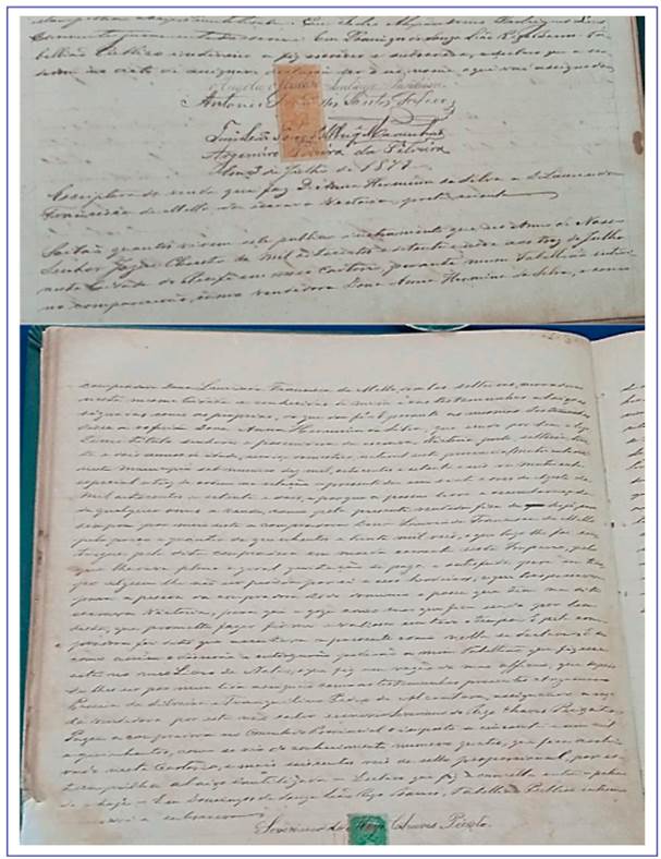 Registro de compra de escravos em 1872