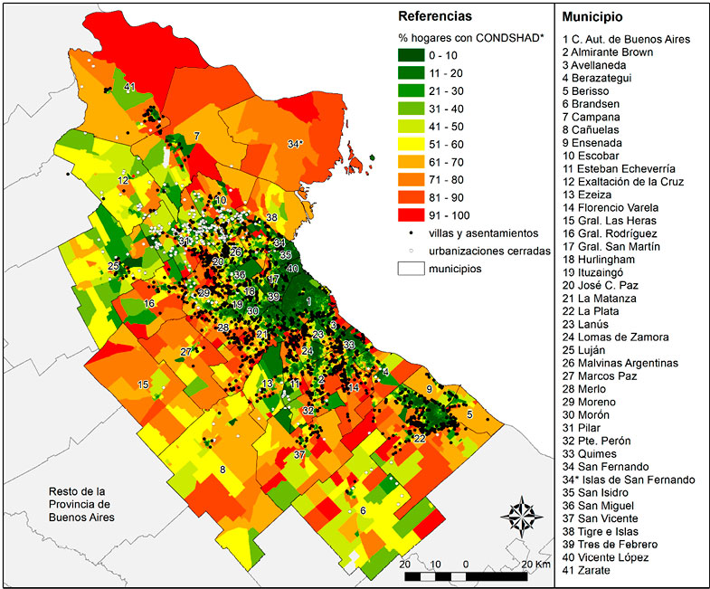 Región Metropolitana de Buenos Aires: estructura socioterritorial, año 2010