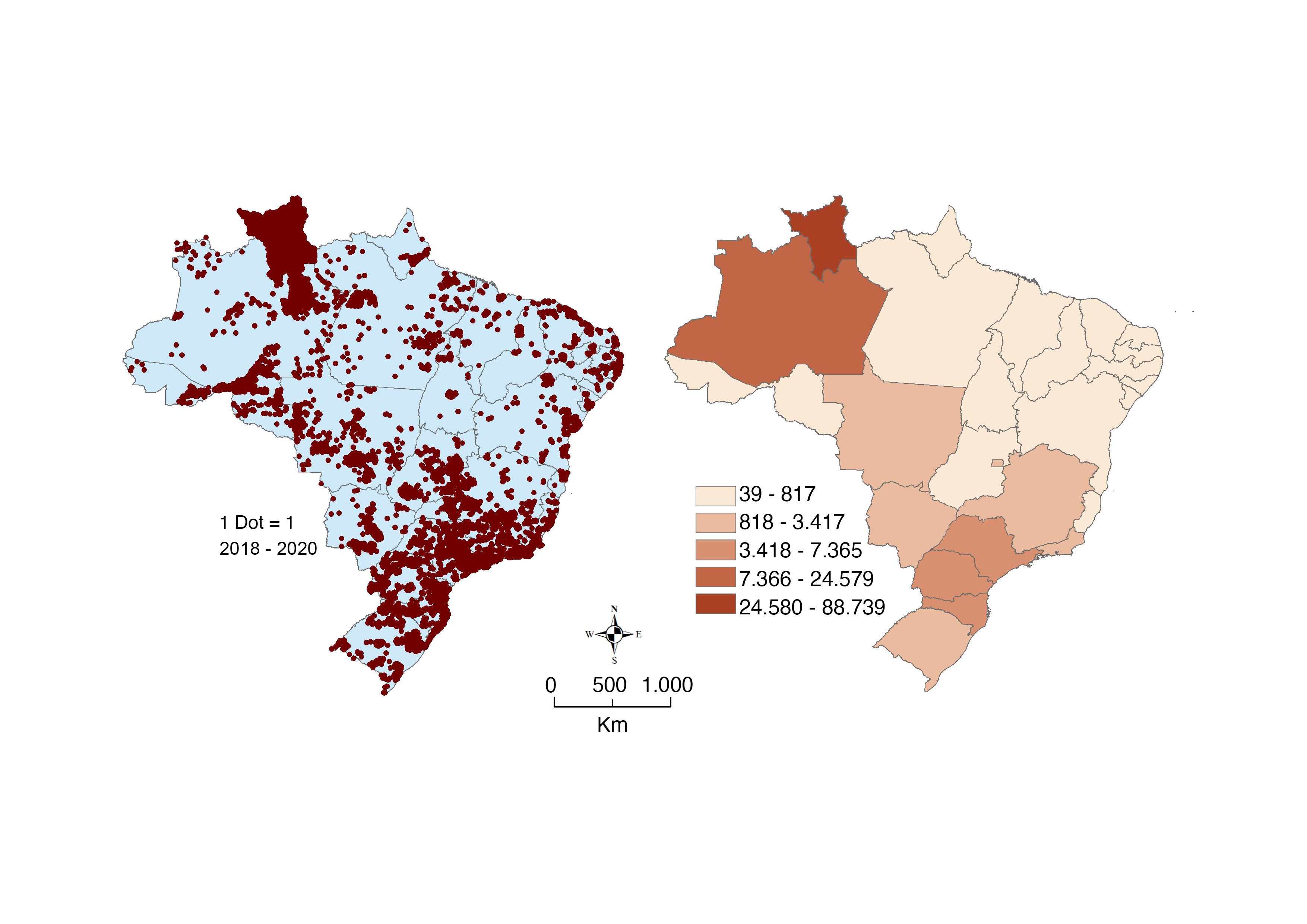 Imigrantes da Venezuela com registros ativos no Brasil, entre 2018 e maro de 2020, segundo municpio e Unidade da Federao de residncia