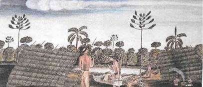 &Iacute;ndios cainguangues em correria de ca&ccedil;ada, Prov&iacute;ncia do Paran&aacute;. Autor: Jo&atilde;o Henrique Elliot 