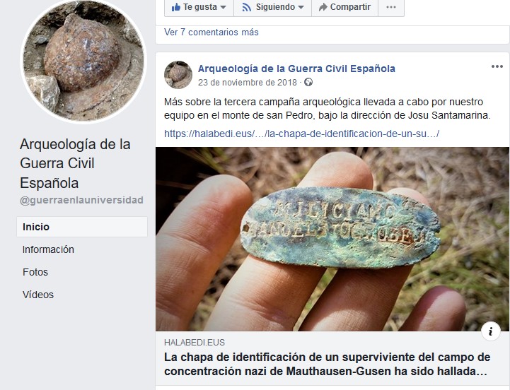 P&aacute;gina en Facebook de @guerraenlauniversidad