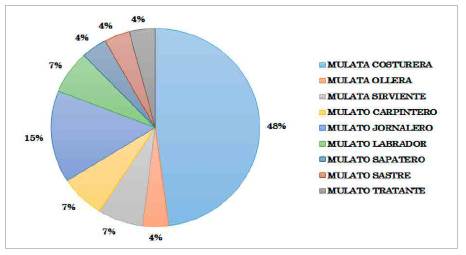 4. Oficios de poblaci&oacute;n Mulata en la ciudad de Caloto, 1784.