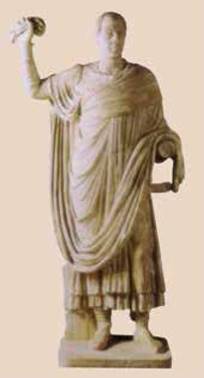 ciudadano: su tria nomina y la toga. Estatua de un magistrado de &eacute;poca imperial (Roma, Musei Capitolini).