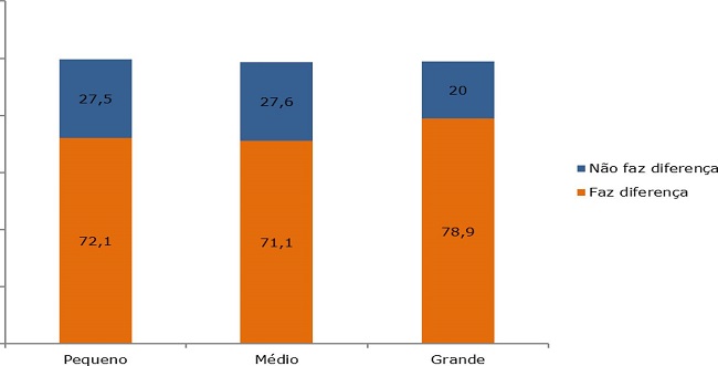 Faz diferença se o vereador apoia o prefeito? Por porte do município (%)
