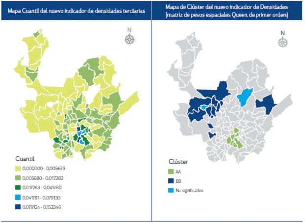 Patr&oacute;n Espacial del Nuevo Indicador de Densidades Viales Terciarias.