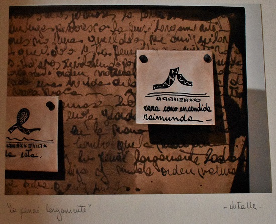 &ldquo;La pens&eacute; largamente&rdquo;. Tinta china sobre madera, detalle.