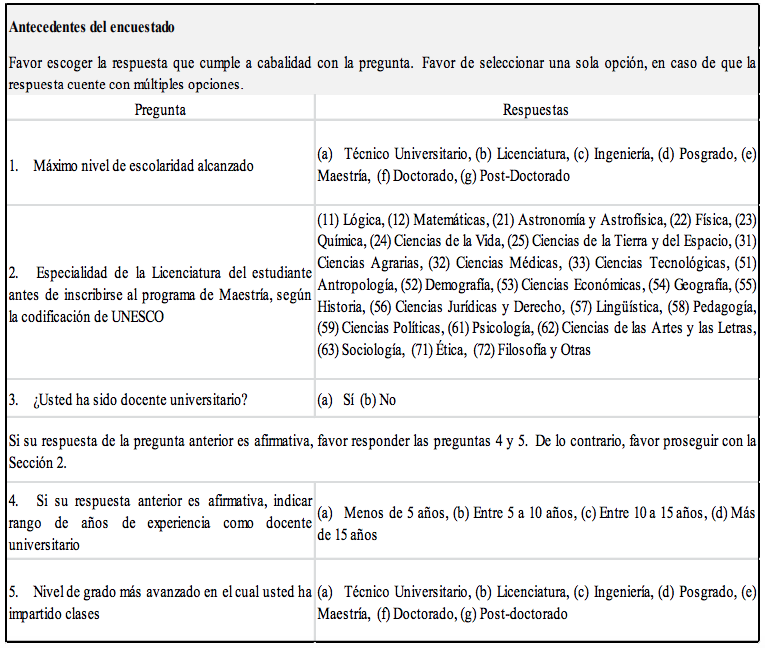 Instrumento 1 &ndash; Primera Secci&oacute;n