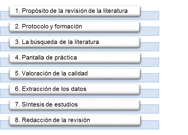Pasos para realizar una SLR (Okoli y Schabram, 2010)