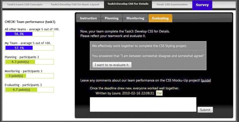 Ejemplo de una herramienta que ofrece la informaci�n a los estudiantes al t�rmino de cada fase