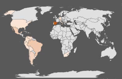 Origen de los art�culos (por pa�ses)
