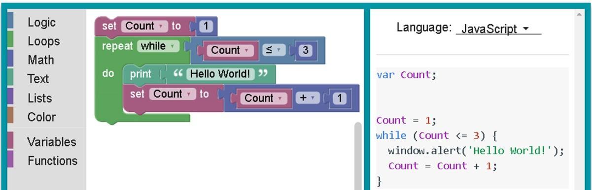 The Blockly environment