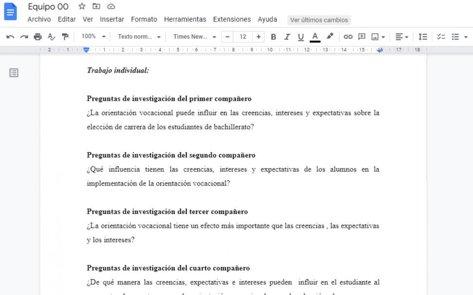 Ejemplo del dise�o de los Documentos de Google para la ronda 2