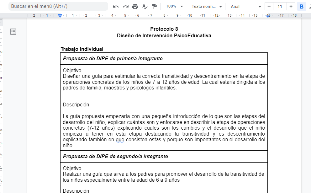 Ejemplo del dise�o de los Documentos de Google para la ronda 4