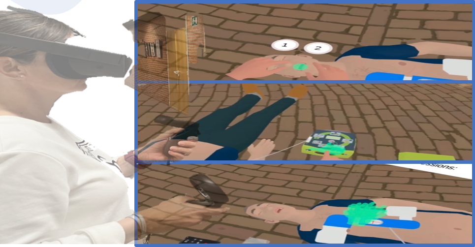 Alumna con las Gafas (izquierda) y fotogramas del juego (derecha)