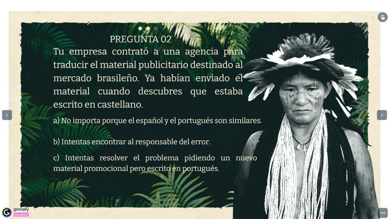 Pregunta del destino Brasil en ingls