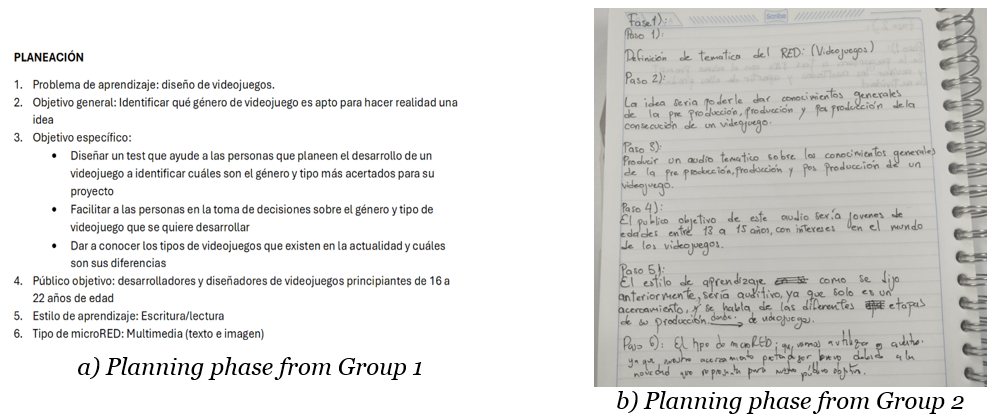 Evidence of microDER planning in Stage 1