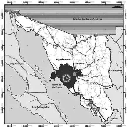Ubicaci�n del PMA, Sonora