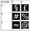 Est&iacute;mulos utilizados en la tarea de control contextual de CEE y su nomenclatura