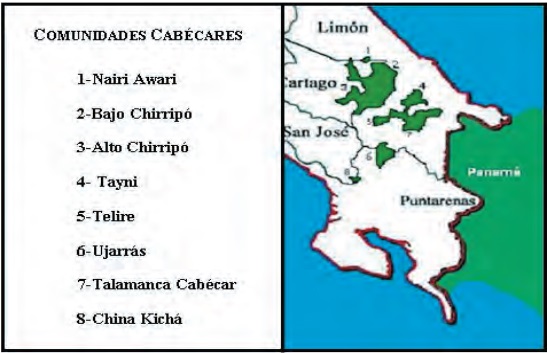 Territorios Cabécares Actuales