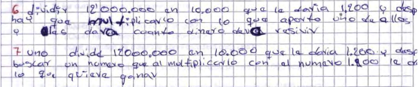 Una de las respuestas a las preguntas 6 y 7 de la situación 4