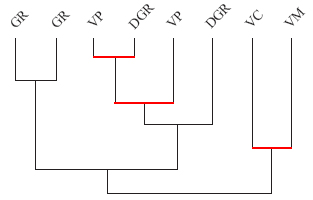 Similarity diagram of grade
9 students’ approaches in the tasks