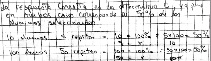 Argumento incorrecto usando
proporcionalidad directa del estudiante 03
