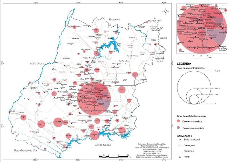 Estabelecimentos comerciais formais em Goiás (1990)