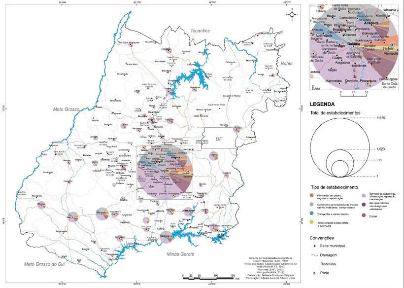 Estabelecimentos prestadores de serviços em Goiás (1990)