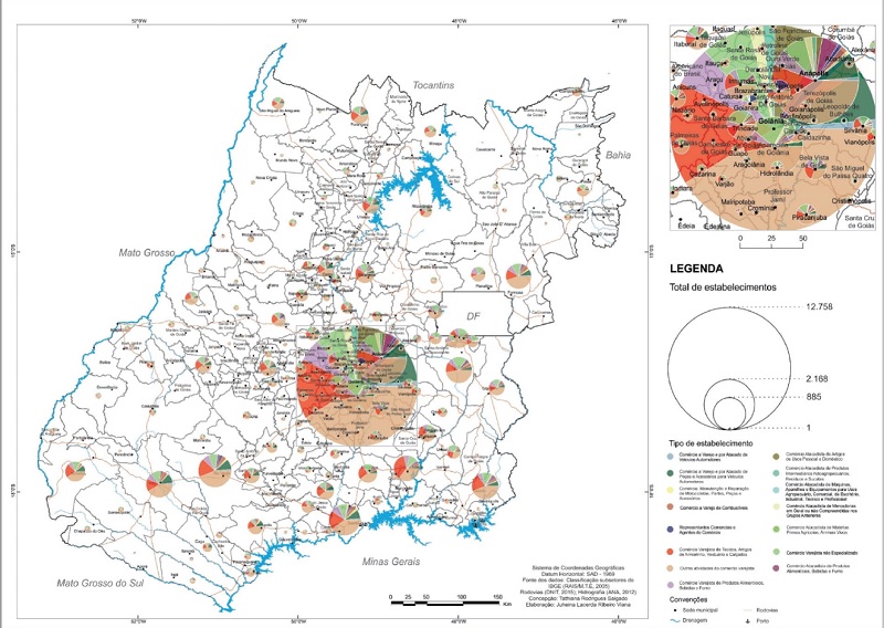 Estabelecimentos comerciais formais em Goiás (2000)