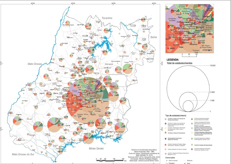 Estabelecimentos formais de comércio em Goiás (2015)