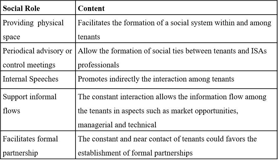 Types of support of
ISAs to internal social capital.