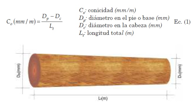 Mediciones para el c&aacute;lculo de la conicidad de un poste