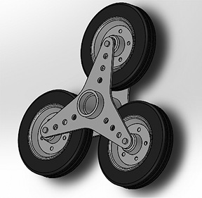 Modelo del sistema de ruedas dispuestas en tri&aacute;ngulo