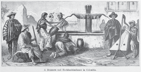 GRABADO DE LA VIDA COTIDIANA EN LAS TIERRAS ALTAS DE COLOMBIA.