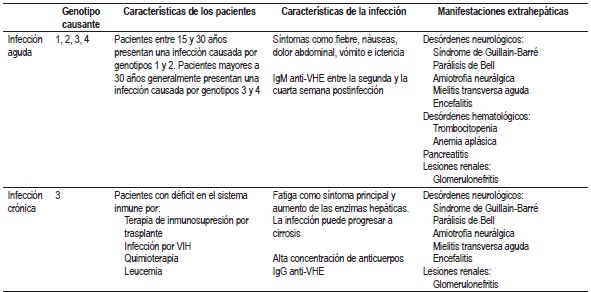 Infecci&oacute;n aguda y cr&oacute;nica por VHE